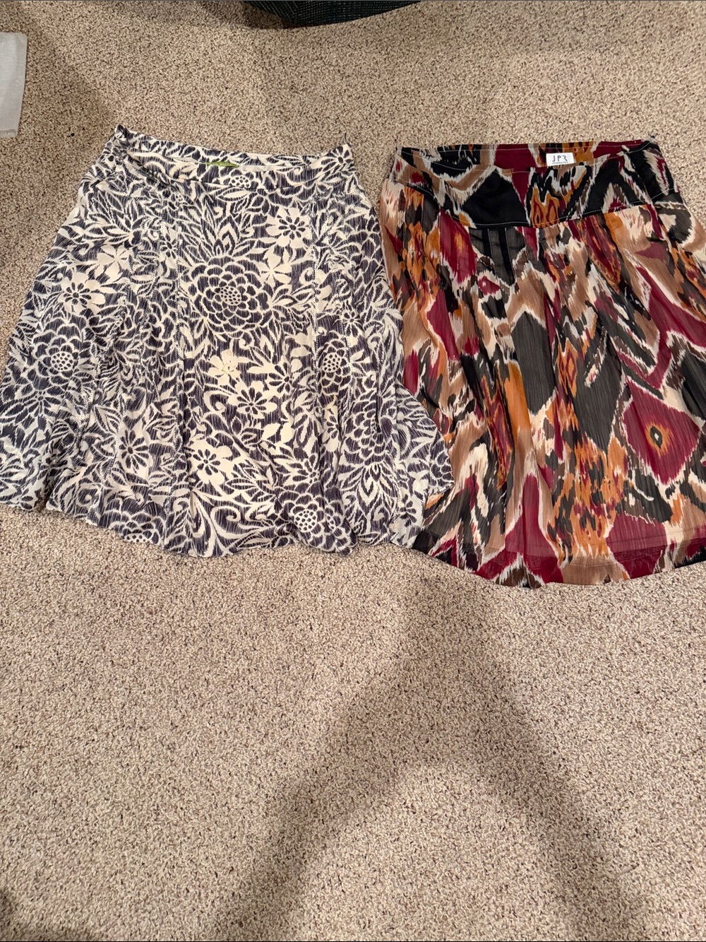 Sigrid Olsen Brown & Cream Floral Pleated Skirt/ JPR separates Size 8